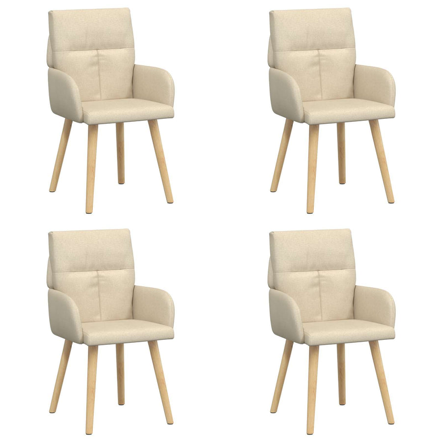Eettafelstoelen 4 pcs Stof Crèmekleurig 60 x 56 x 96 cm