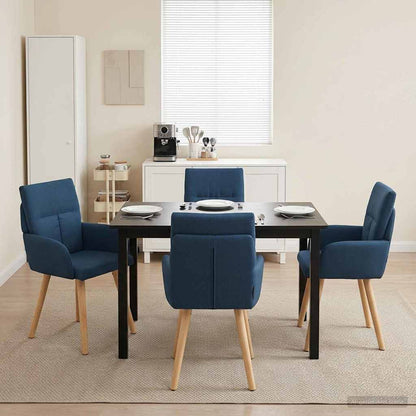 Eettafelstoelen 4 pcs Stof Blauw 60 x 56 x 96 cm