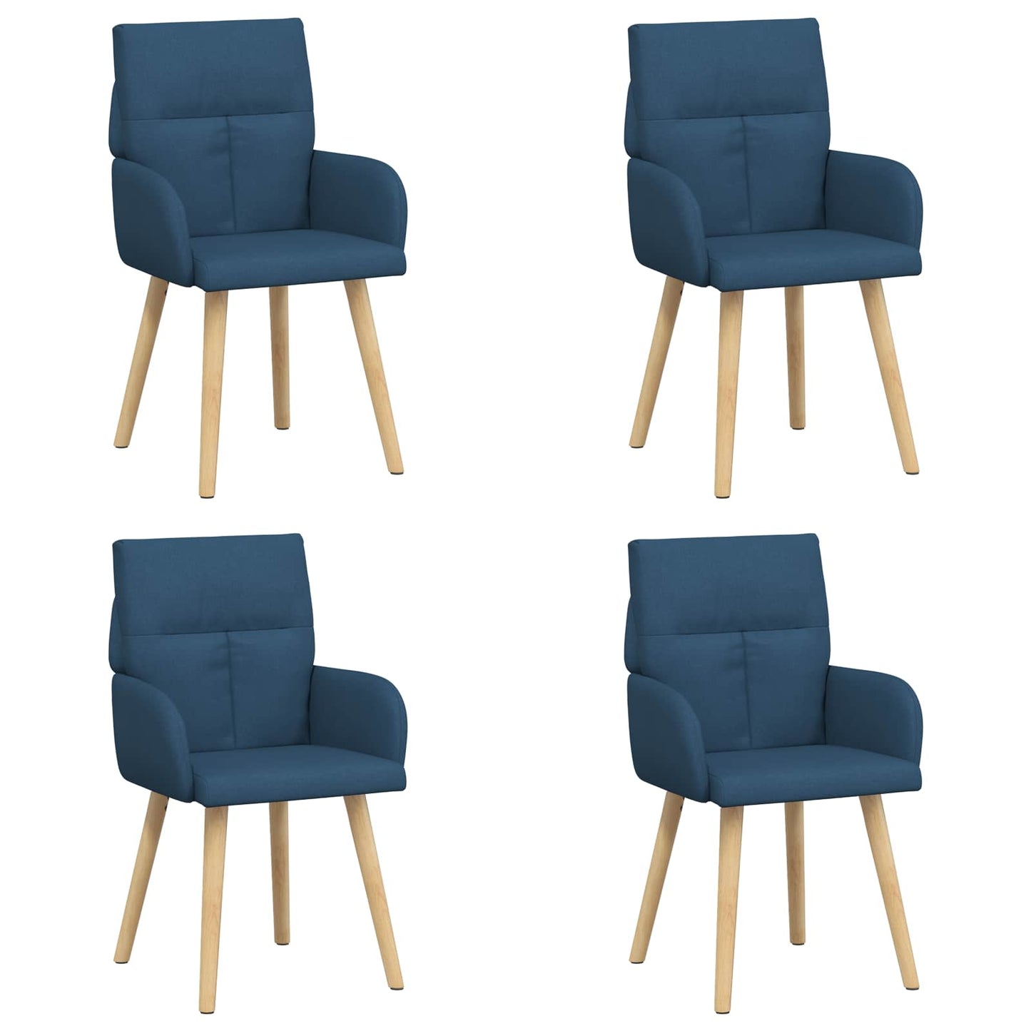 Eettafelstoelen 4 pcs Stof Blauw 60 x 56 x 96 cm