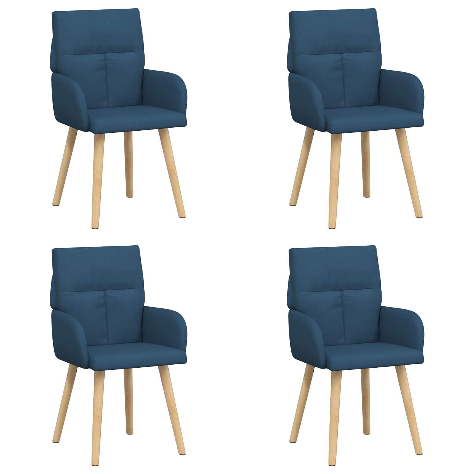 Eettafelstoelen 4 pcs Stof Blauw 60 x 56 x 96 cm