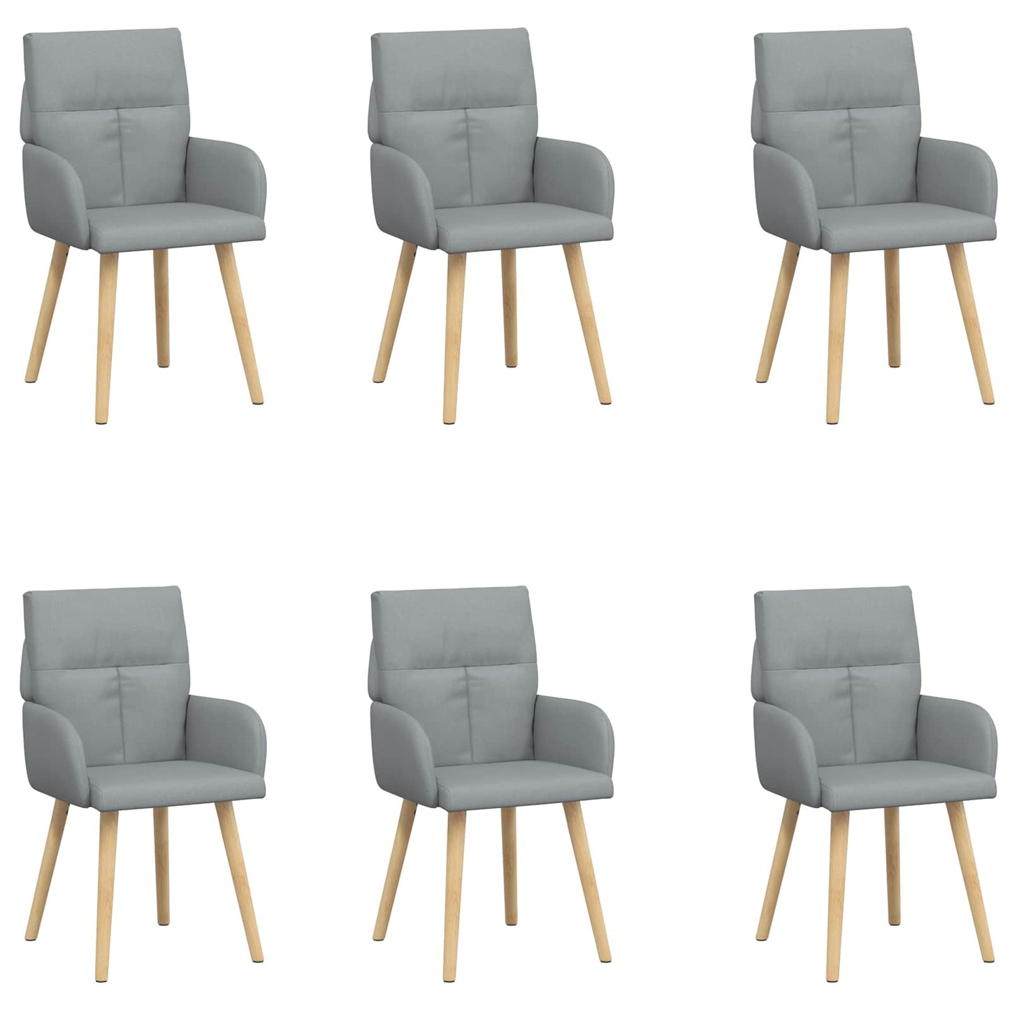 Eettafelstoelen 6 pcs Stof Lichtgrijs 60 x 56 x 96 cm