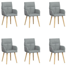 Eettafelstoelen 6 pcs Stof Lichtgrijs 60 x 56 x 96 cm