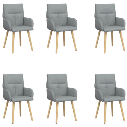 Eettafelstoelen 6 pcs Stof Lichtgrijs 60 x 56 x 96 cm