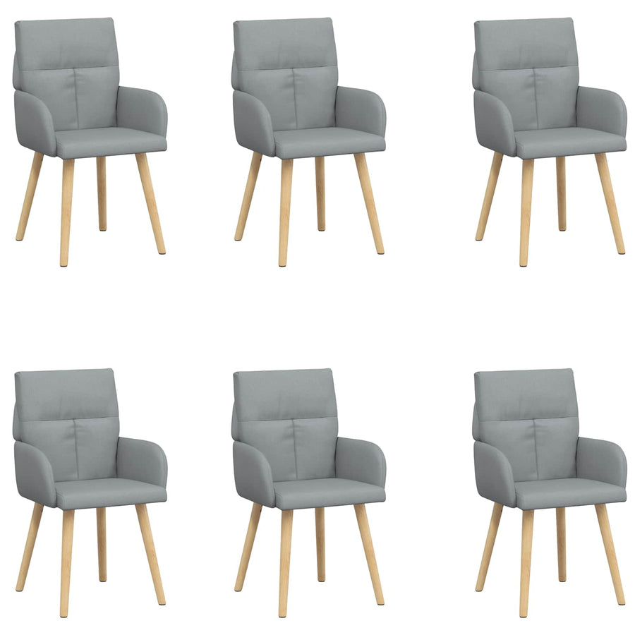Eettafelstoelen 6 pcs Stof Lichtgrijs 60 x 56 x 96 cm