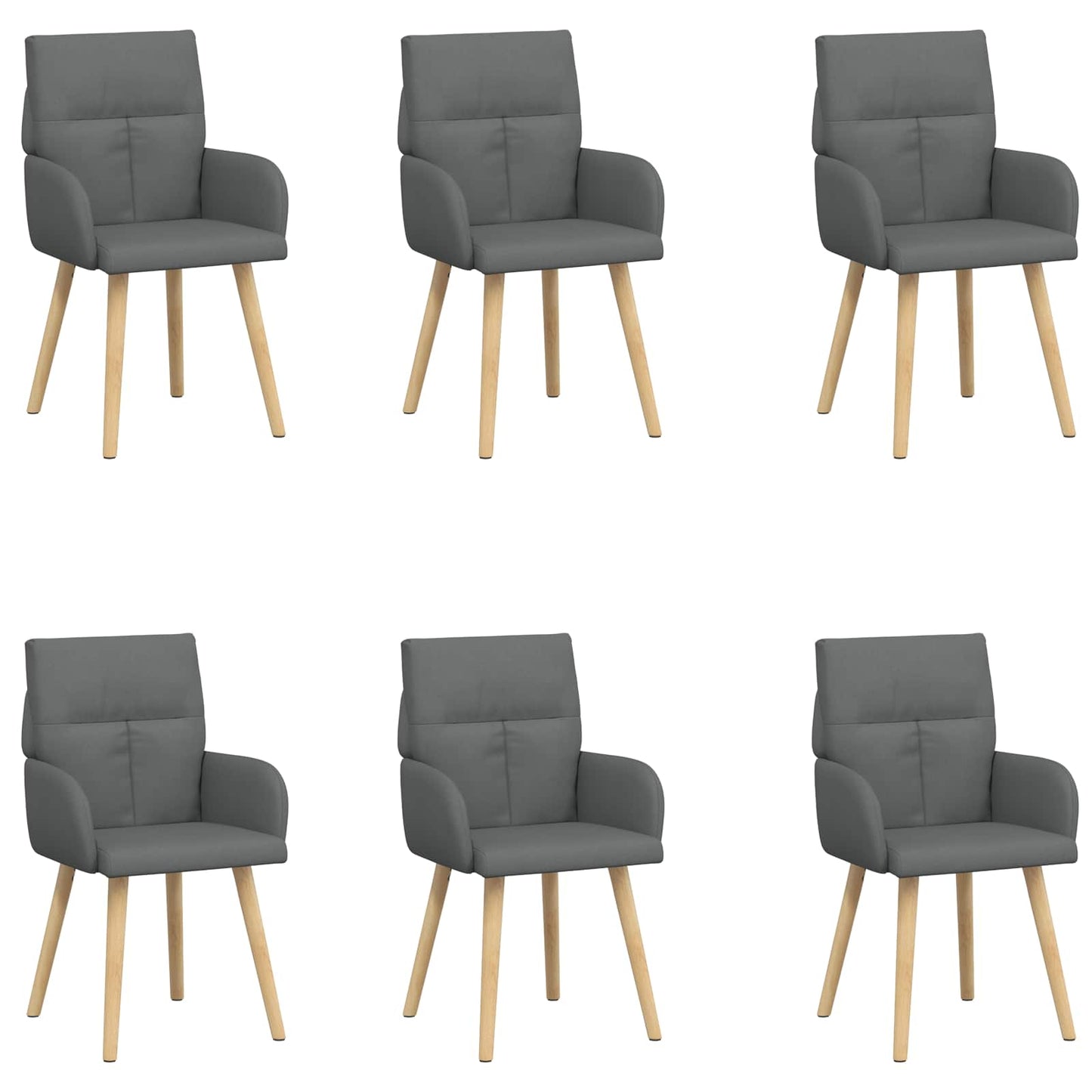 Eettafelstoelen 6 pcs Stof Donkergrijs 60 x 56 x 96 cm