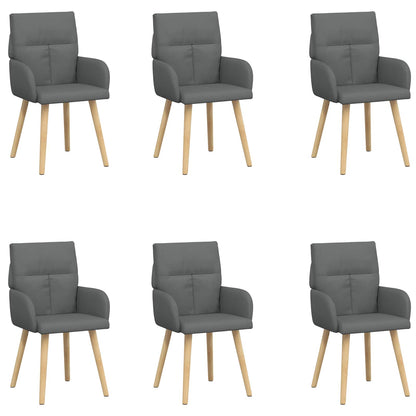 Eettafelstoelen 6 pcs Stof Donkergrijs 60 x 56 x 96 cm