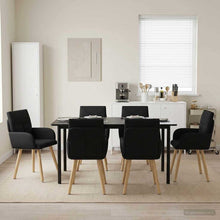 Eettafelstoelen 6 pcs Stof Zwart 60 x 56 x 96 cm
