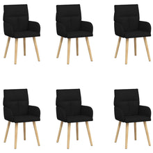 Eettafelstoelen 6 pcs Stof Zwart 60 x 56 x 96 cm