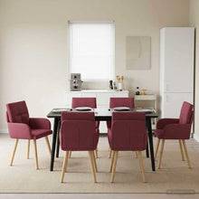 Eettafelstoelen 6 pcs Stof Wijnrood 60 x 56 x 96 cm