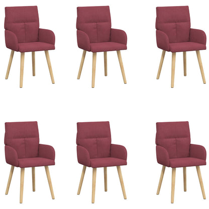 Eettafelstoelen 6 pcs Stof Wijnrood 60 x 56 x 96 cm