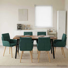 Eettafelstoelen 6 pcs Stof Donkergroen 60 x 56 x 96 cm