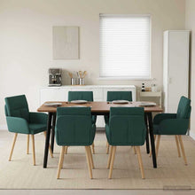 Eettafelstoelen 6 pcs Stof Donkergroen 60 x 56 x 96 cm