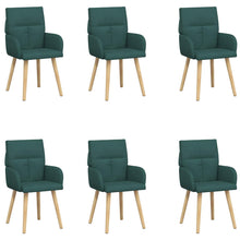 Eettafelstoelen 6 pcs Stof Donkergroen 60 x 56 x 96 cm