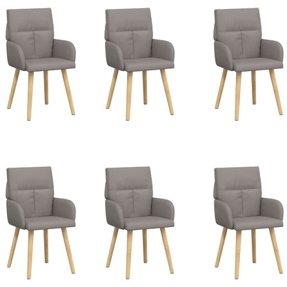Eettafelstoelen 6 pcs Stof Taupe 60 x 56 x 96 cm