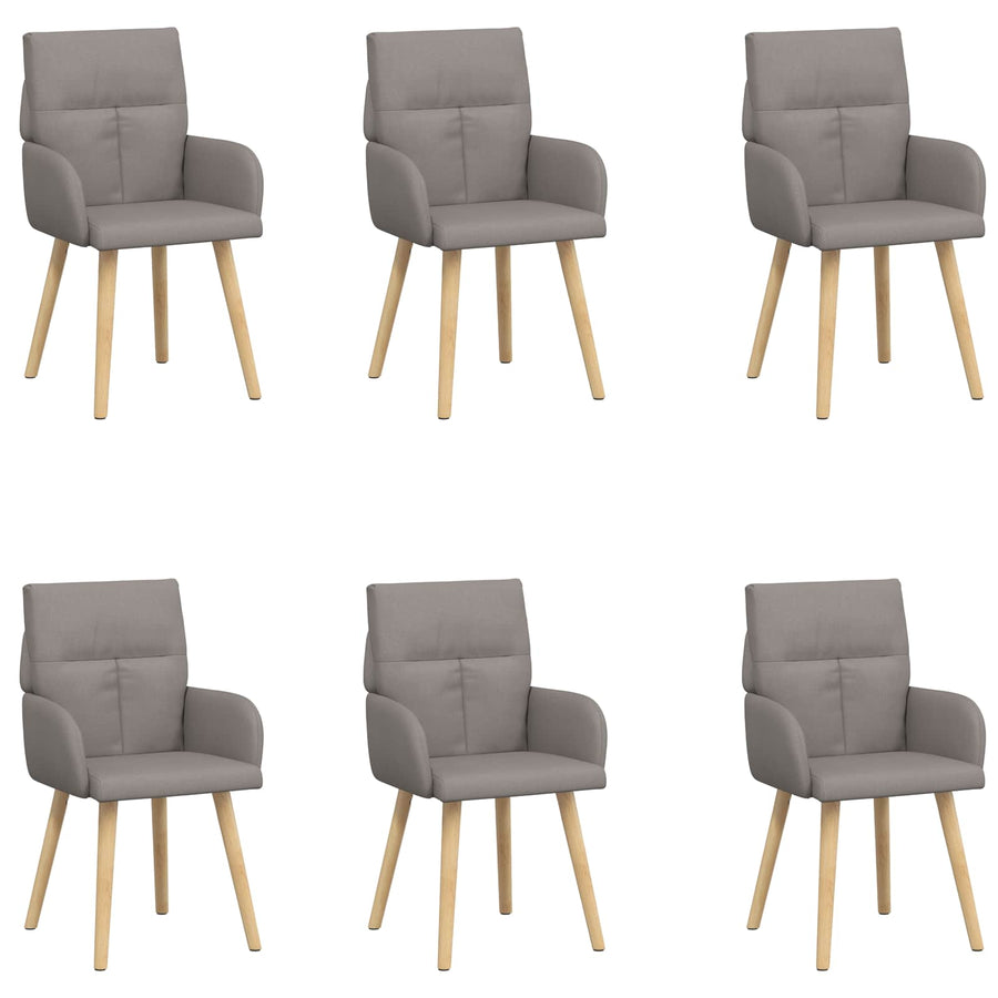 Eettafelstoelen 6 pcs Stof Taupe 60 x 56 x 96 cm