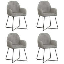 Eettafelstoelen 4 pcs fluweel Lichtgrijs 55 x 50 x 84 cm