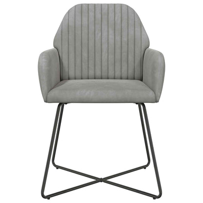 Eettafelstoelen 4 pcs fluweel Lichtgrijs 55 x 50 x 84 cm
