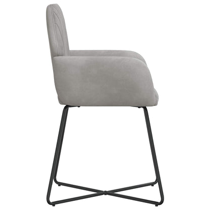 Eettafelstoelen 4 pcs fluweel Lichtgrijs 55 x 50 x 84 cm