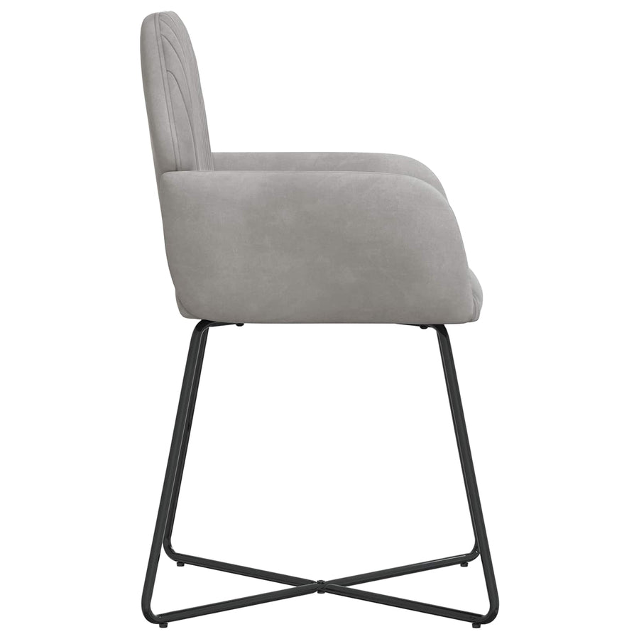 Eettafelstoelen 4 pcs fluweel Lichtgrijs 55 x 50 x 84 cm