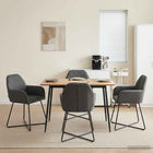Eettafelstoelen 4 pcs fluweel Donkergrijs 55 x 50 x 84 cm