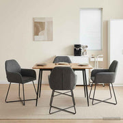 Eettafelstoelen 4 stuks donkergrijs fluweel
