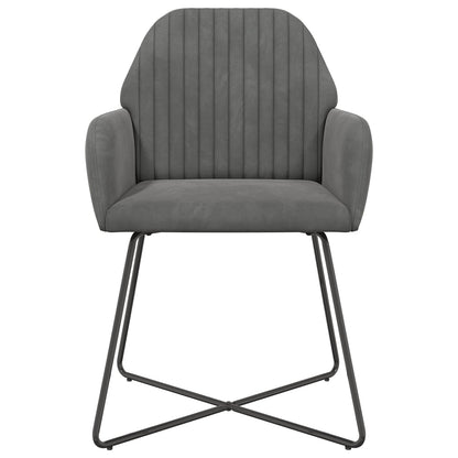 Eettafelstoelen 4 pcs fluweel Donkergrijs 55 x 50 x 84 cm