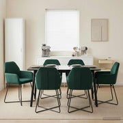 Eettafelstoelen 4 stuks donkergroen fluweel