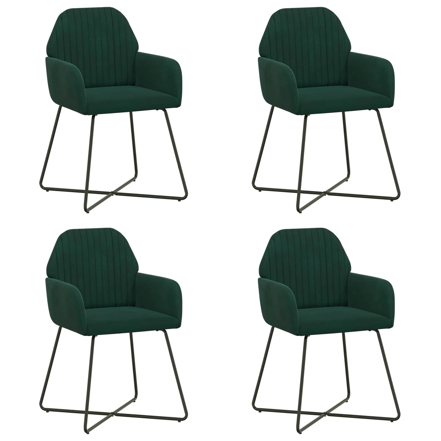 Eettafelstoelen 4 pcs fluweel Donkergroen 55 x 50 x 84 cm