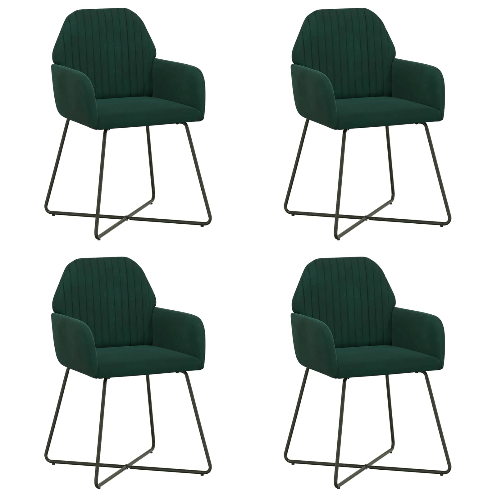 Eettafelstoelen 4 pcs fluweel Donkergroen 55 x 50 x 84 cm