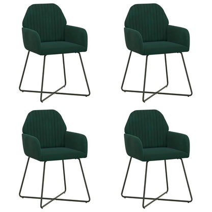 Eettafelstoelen 4 pcs fluweel Donkergroen 55 x 50 x 84 cm