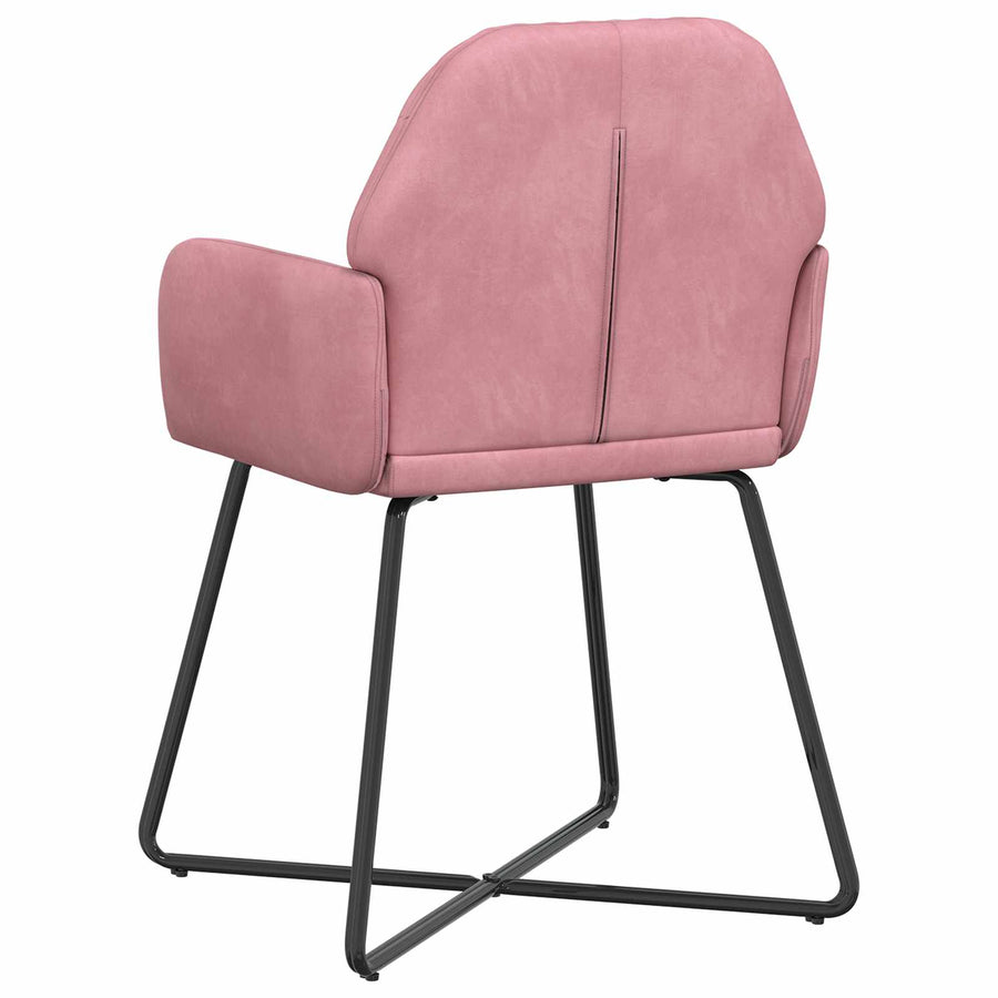 Eettafelstoelen 4 pcs fluweel Roze 55 x 50 x 84 cm