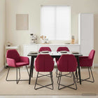 Eettafelstoelen 4 pcs fluweel Wijnrood 55 x 50 x 84 cm