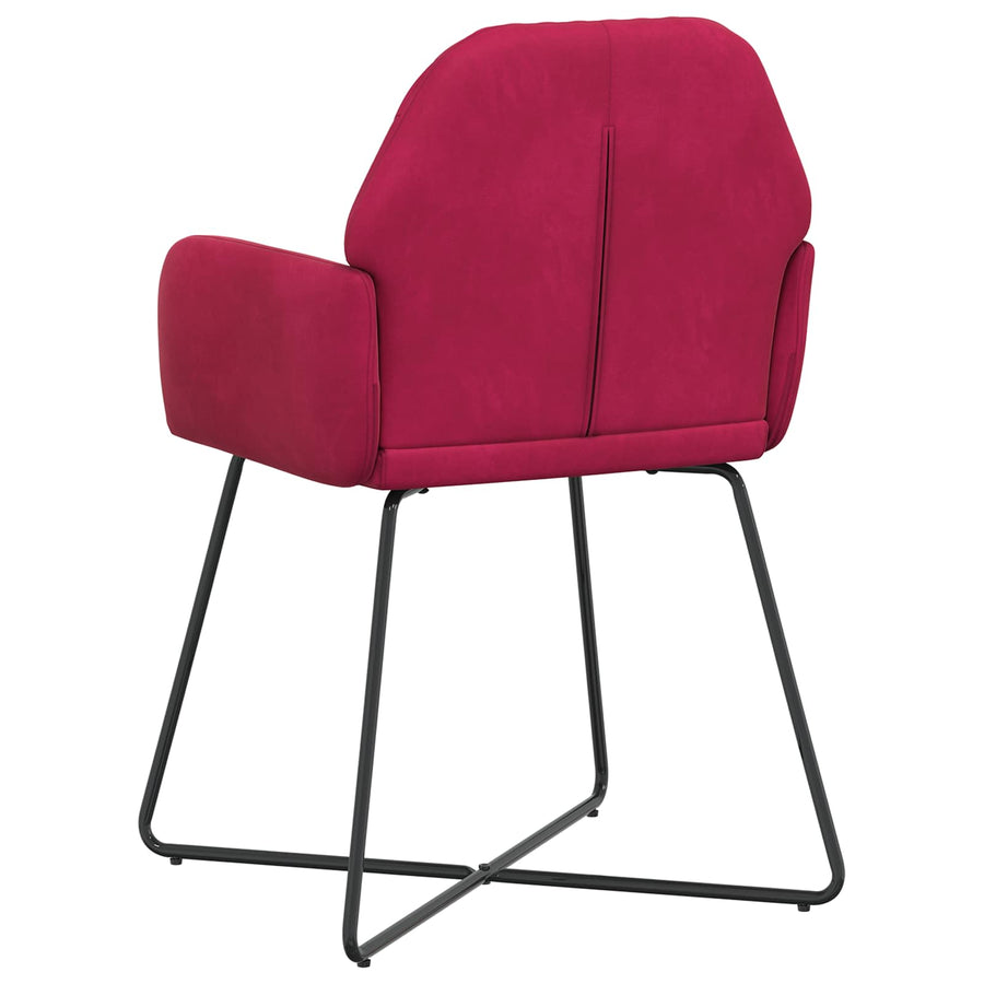 Eettafelstoelen 4 pcs fluweel Wijnrood 55 x 50 x 84 cm