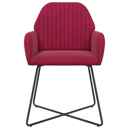 Eettafelstoelen 4 pcs fluweel Wijnrood 55 x 50 x 84 cm