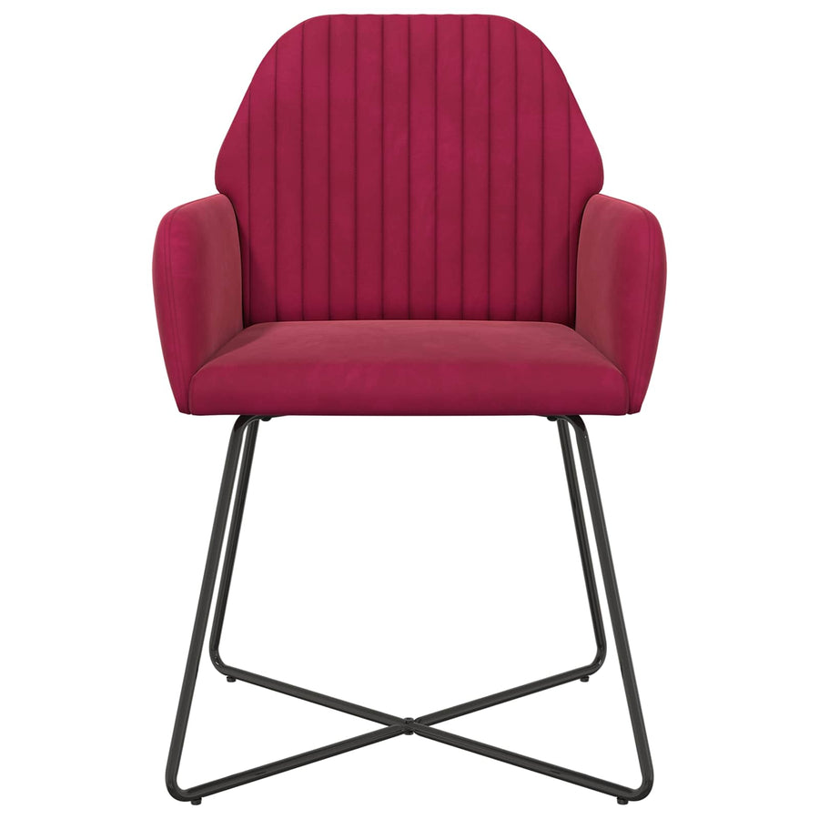 Eettafelstoelen 4 pcs fluweel Wijnrood 55 x 50 x 84 cm
