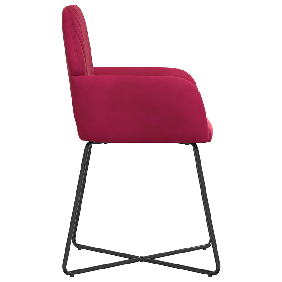 Eettafelstoelen 4 pcs fluweel Wijnrood 55 x 50 x 84 cm