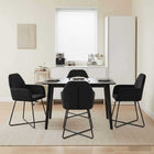 Eettafelstoelen 4 pcs fluweel Zwart 55 x 50 x 84 cm