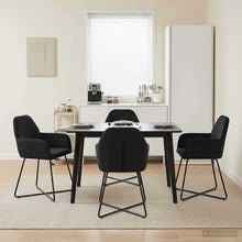 Eettafelstoelen 4 pcs fluweel Zwart 55 x 50 x 84 cm