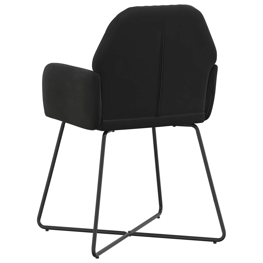 Eettafelstoelen 4 pcs fluweel Zwart 55 x 50 x 84 cm