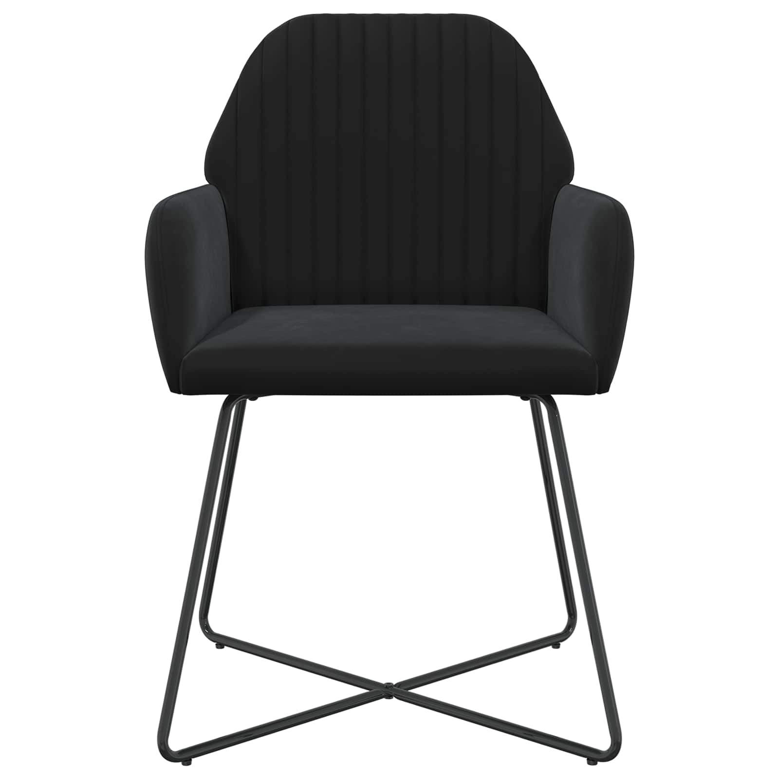 Eettafelstoelen 4 pcs fluweel Zwart 55 x 50 x 84 cm