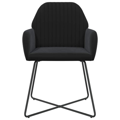 Eettafelstoelen 4 pcs fluweel Zwart 55 x 50 x 84 cm