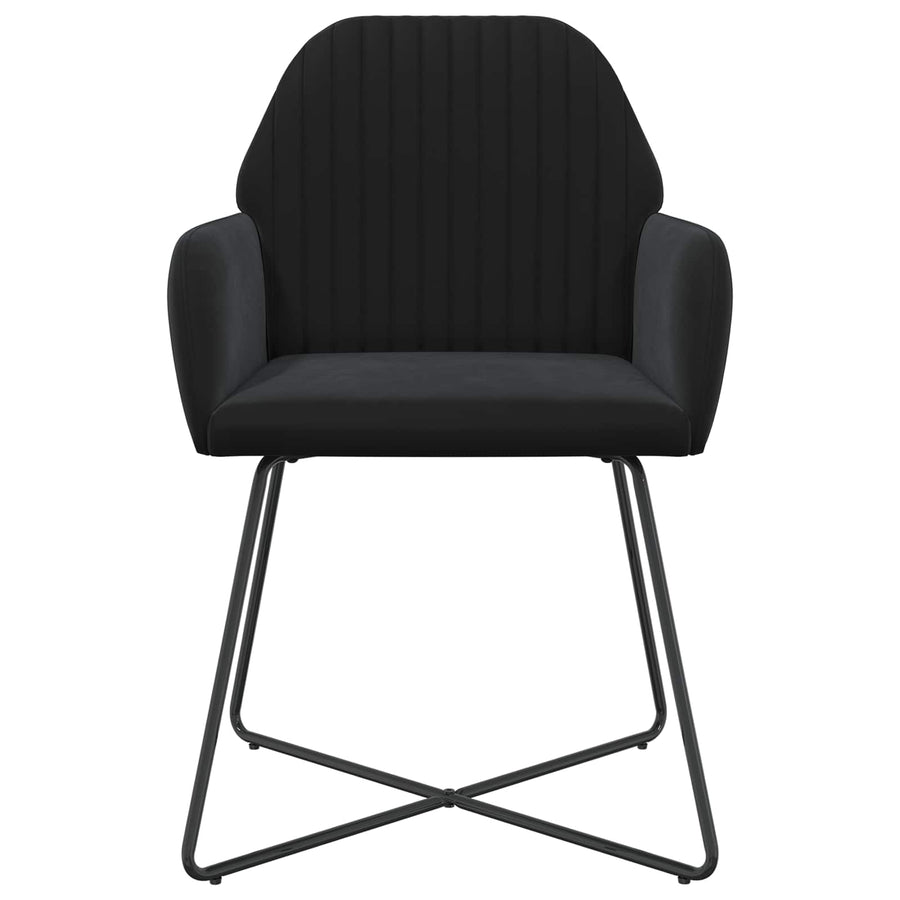 Eettafelstoelen 4 pcs fluweel Zwart 55 x 50 x 84 cm