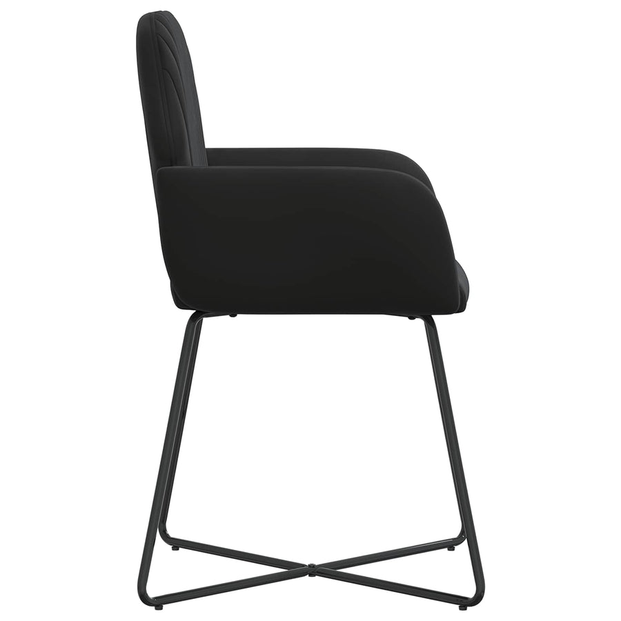 Eettafelstoelen 4 pcs fluweel Zwart 55 x 50 x 84 cm