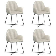 Eettafelstoelen 4 pcs fluweel Crèmekleurig 55 x 50 x 84 cm