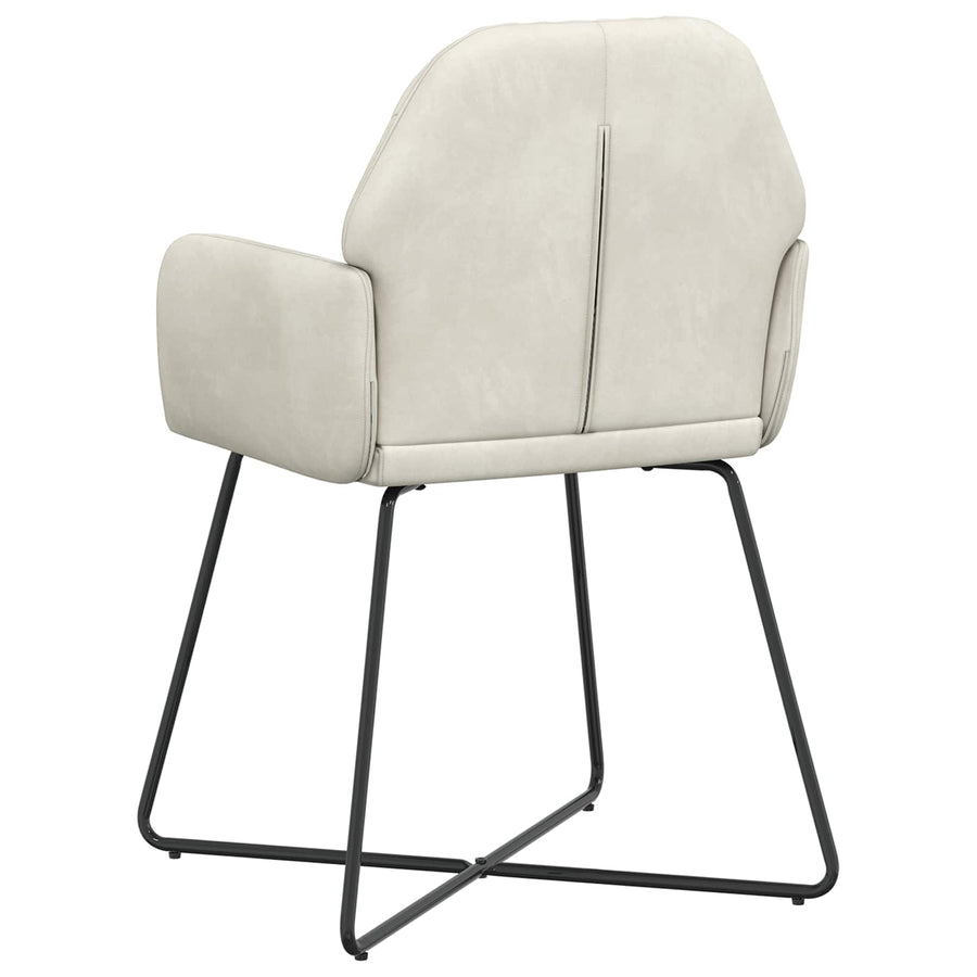 Eettafelstoelen 4 pcs fluweel Crèmekleurig 55 x 50 x 84 cm