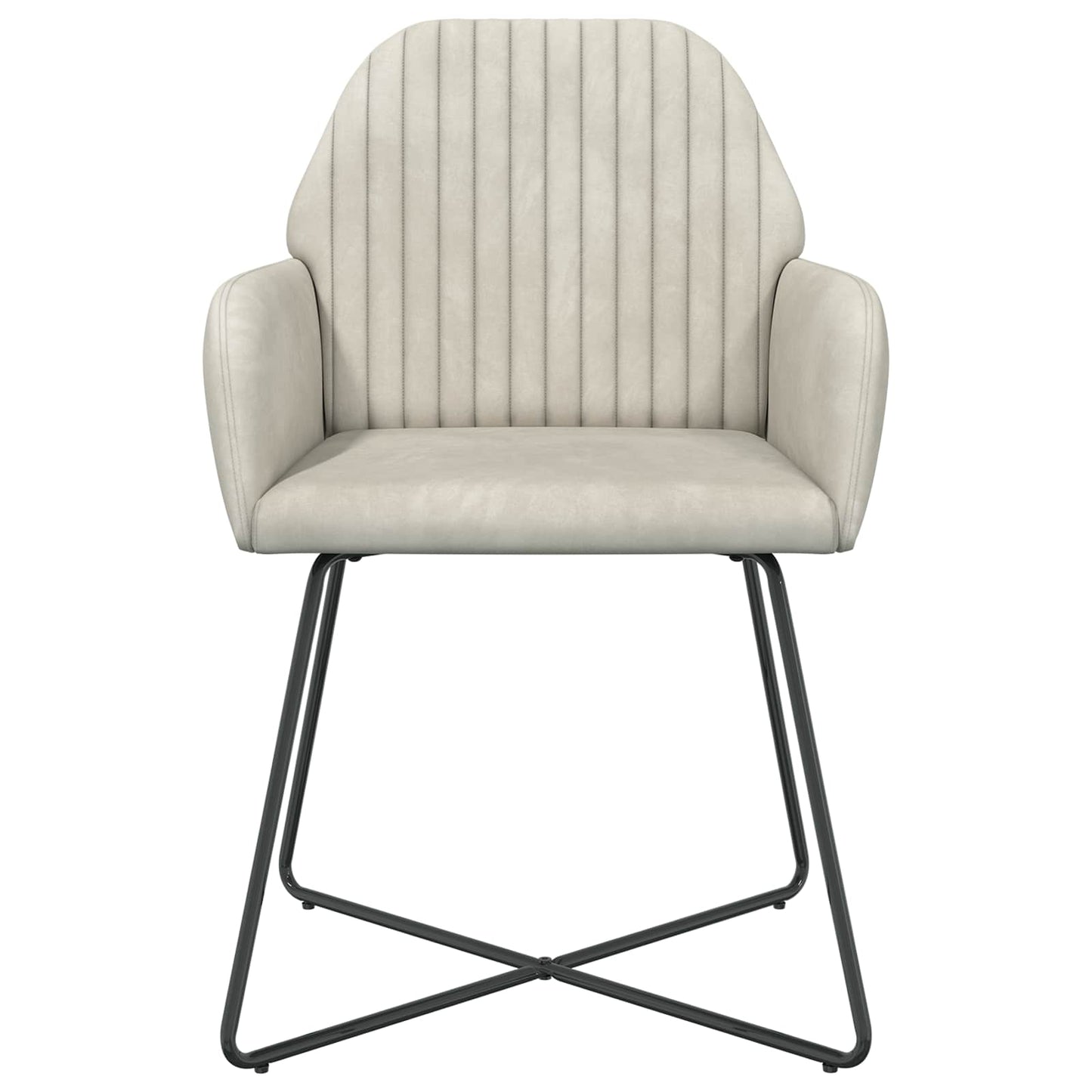 Eettafelstoelen 4 pcs fluweel Crèmekleurig 55 x 50 x 84 cm