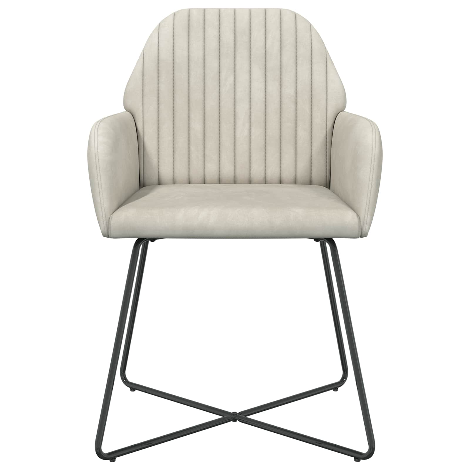 Eettafelstoelen 4 pcs fluweel Crèmekleurig 55 x 50 x 84 cm