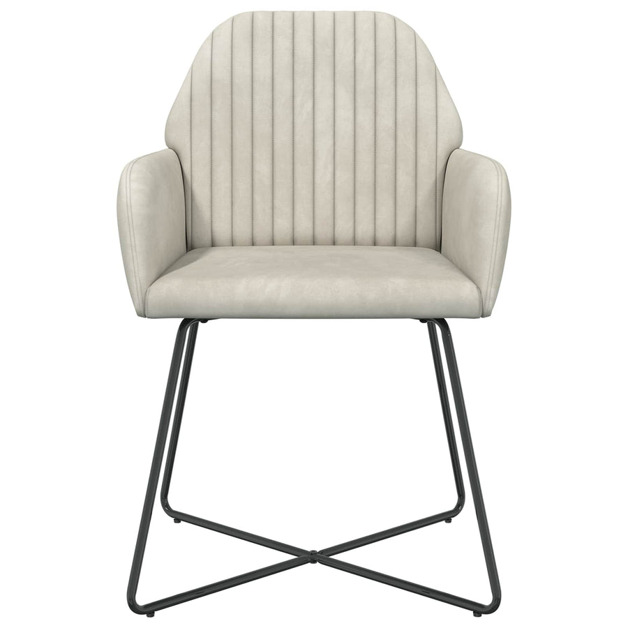 Eettafelstoelen 4 pcs fluweel Crèmekleurig 55 x 50 x 84 cm