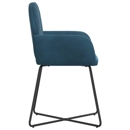 Eettafelstoelen 4 pcs fluweel Blauw 55 x 50 x 84 cm