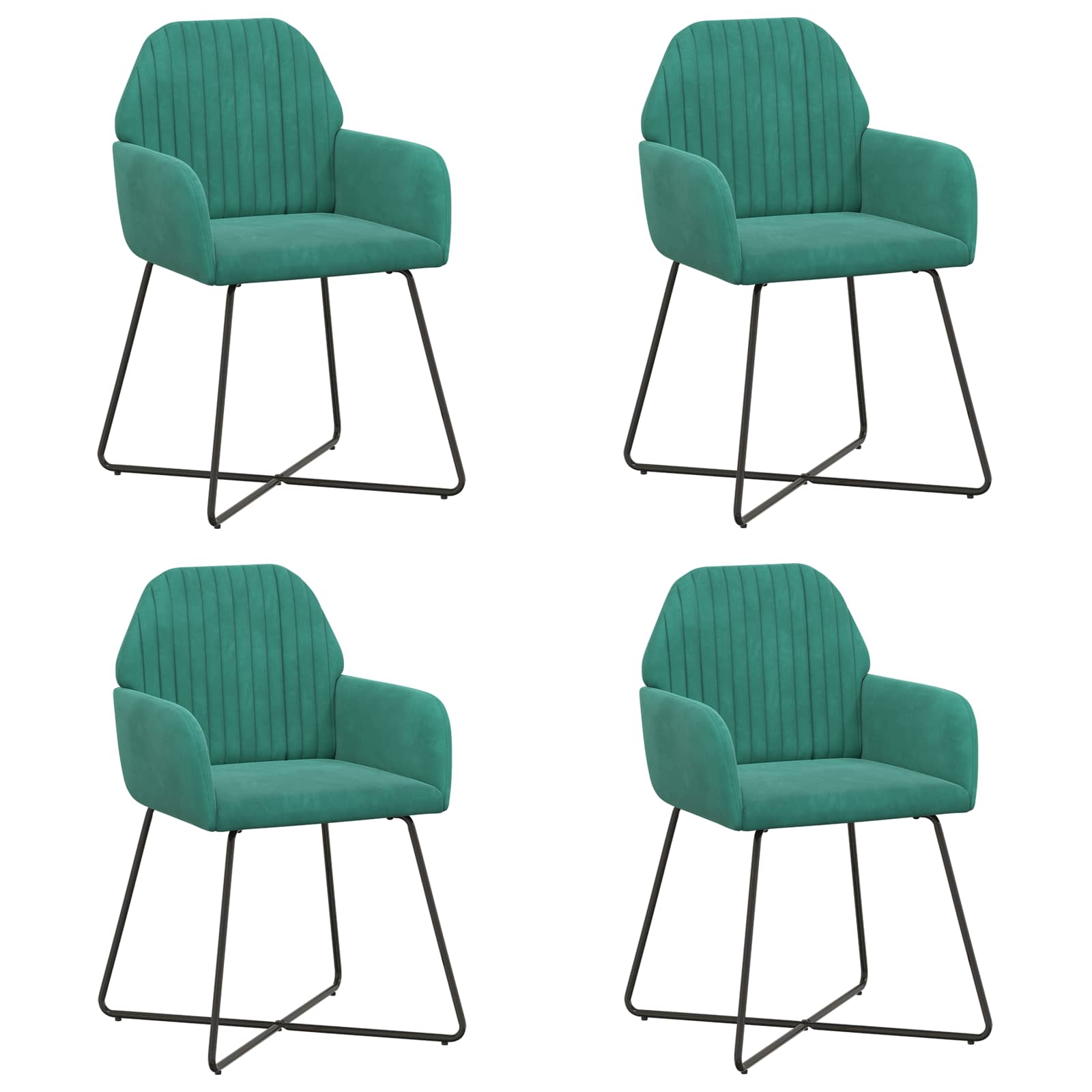 Eettafelstoelen 4 pcs fluweel Turquoise 55 x 50 x 84 cm